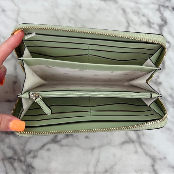 Kate Spade Large Continental Wallet In Sage Bundle Green - Picture 5 of 6